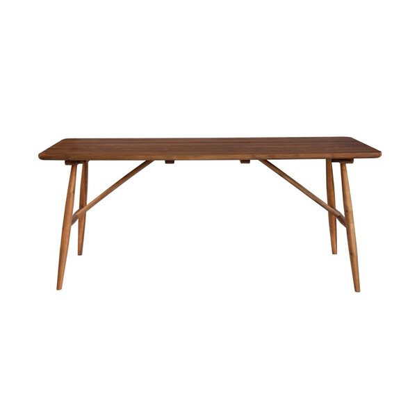 LH Home Vineyard 31.5-in x 75-in Brown Teak Outdoor Small Dining Table