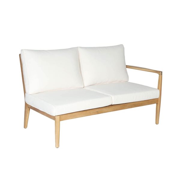 LH Home Sonoma Acacia Outdoor Right Arm Sofa w/ Off-White Cushion