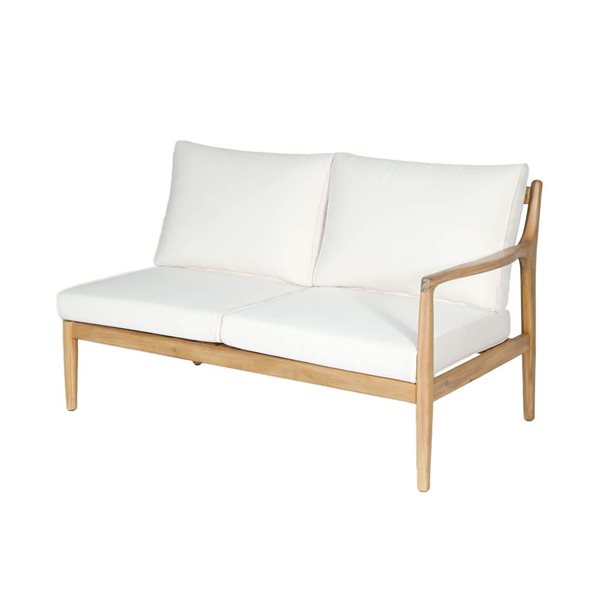 LH Home Sonoma Acacia Outdoor Right Arm Sofa w/ Off-White Cushion