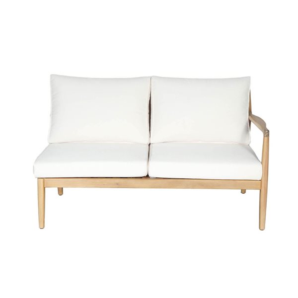 LH Home Sonoma Acacia Outdoor Right Arm Sofa w/ Off-White Cushion