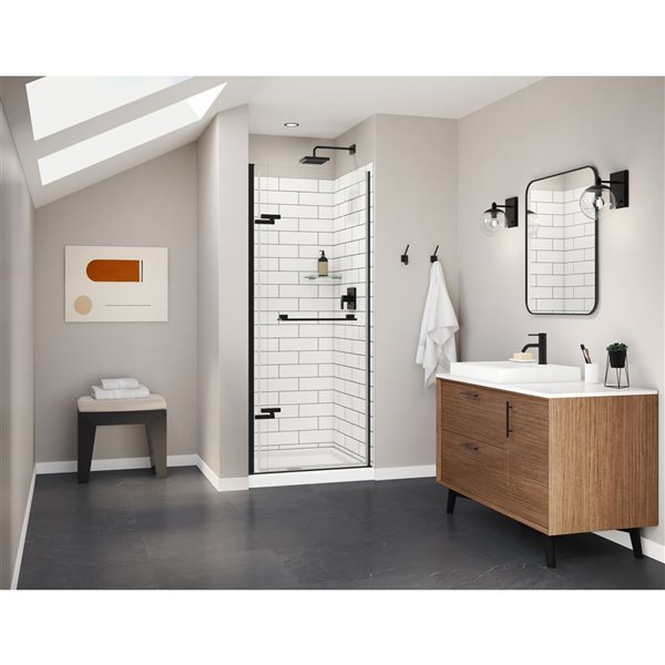 MAAX Utile 36-in x 36-in Metro Tux Composite Direct-to-Stud Two-Piece Corner Shower Wall Kit