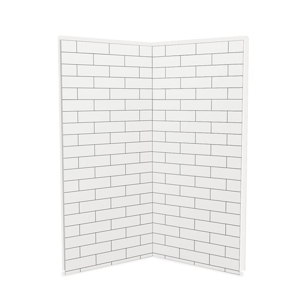 Ensemble de mur de douche en coin en composite Metro Tux, 2 pièces, montage direct sur montant, Utile, 36 po x 36 po, MAAX