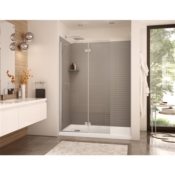 MAAX Utile 32-in Erosion Taupe Composite Direct-to-Stud Side Wall