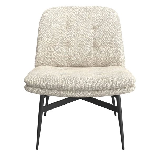 WHI Modern Beige Polyester and Black Metal Accent Chair