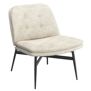 WHI Modern Beige Polyester and Black Metal Accent Chair