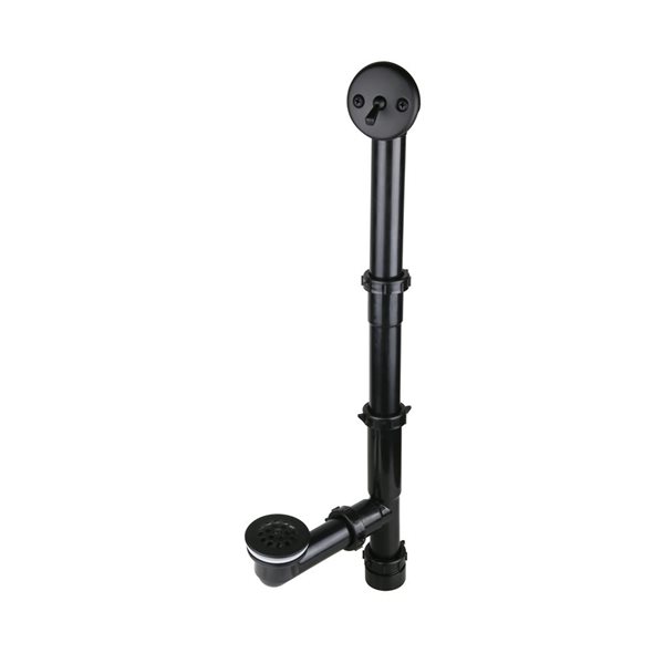 Drain de baignoire et trop-plein Streamline Trip Lever, noir mat, 1,5 po