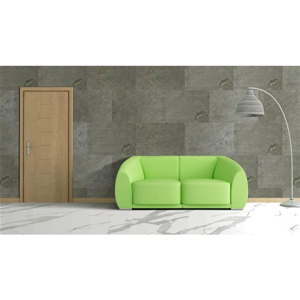 Dundee Deco Jeera Green 3 x 2-ft Embossed Stone Veneer Wall Panels - 10-Pack