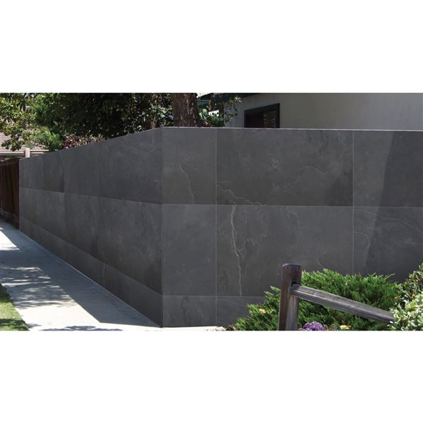 Dundee Deco Black 3 x 2-ft Embossed Stone Veneer Wall Panels - 10-Pack