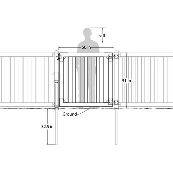 WamBam Fence Sturbridge 48 x 48-in White Vinyl Fence Gate