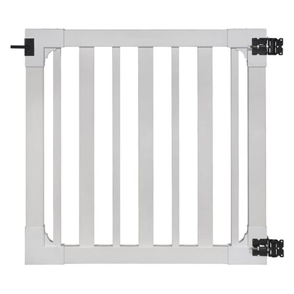 WamBam Fence Sturbridge 48 x 48-in White Vinyl Fence Gate