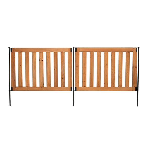 Panneau de clôture en bois de cèdre Newberry de Zippity Outdoor Products, 48 x 32 po, 2/paquet