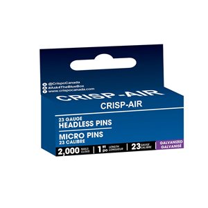 CrispAir 23 Gauge 1-in Galvanized Headless Pins - 10,000/Pack