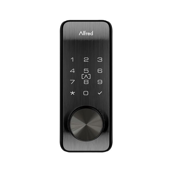 Alfred DB2S Smart RFID Black Chrome 1-Cylinder Deadbolt Lock With Key ...