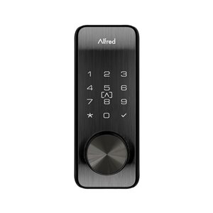 Alfred DB2S Smart RFID Black Chrome 1-Cylinder Deadbolt Lock with Key