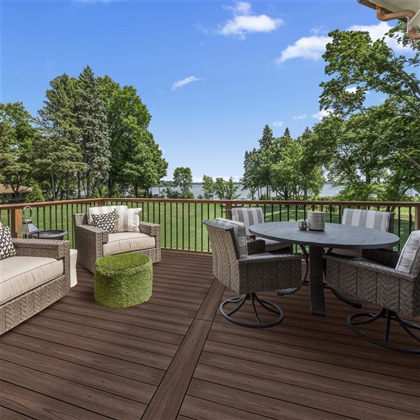 everhome 8-ft Pecan Brown Solid Core Composite Deck Planks - 4/Pack