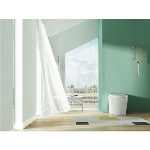 ECOWAY Lux 1-Piece 3.8 LPF White Toucheless Flush Heated Elongated Standard Tankless Smart Bidet Toilet