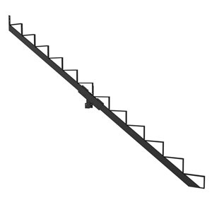 Pylex 97.5-in H 12 Steps Black Steel Stair Stringer