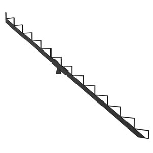 Pylex 105-in H 13 Steps Black Steel Stair Stringer