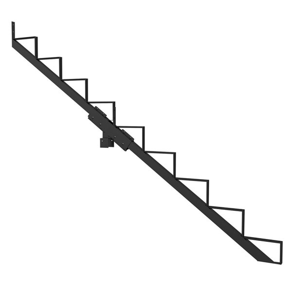 Limon d'escalier 9 marches Pylex 75 po acier noir