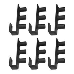 Pylex Black Powder Coated Steel J-Fix Bracket - 6/Pack