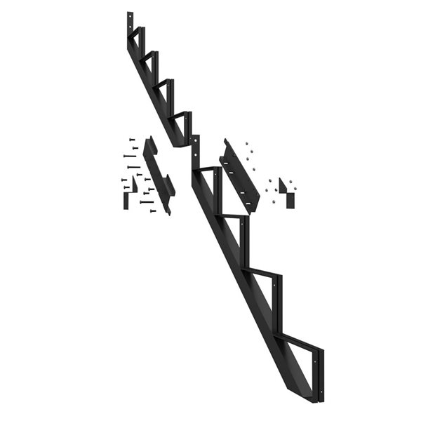 Pylex 67.5-in H 8 Steps Black Steel Stair Stringer