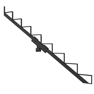 Pylex 67.5-in H 8 Steps Black Steel Stair Stringer