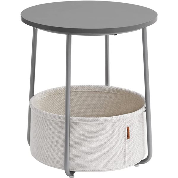 Boutique Home 18-in Dia Cement Grey Round End Table with White Cloud ...