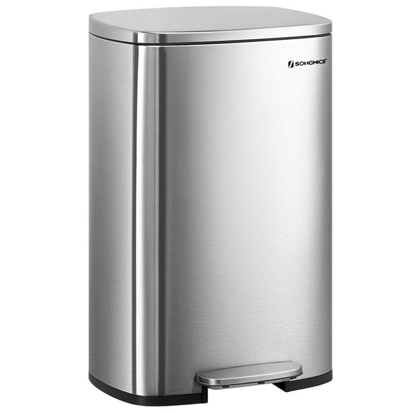 Poubelle 13 gal (49 L) acier inoxydable Boutique Home avec couvercle à pédale et récipient intérieur amovible