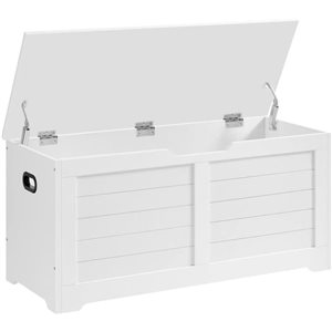 Boutique Home 39.4 W x 15.7 D x 18.1-in H White Wooden Storage Chest