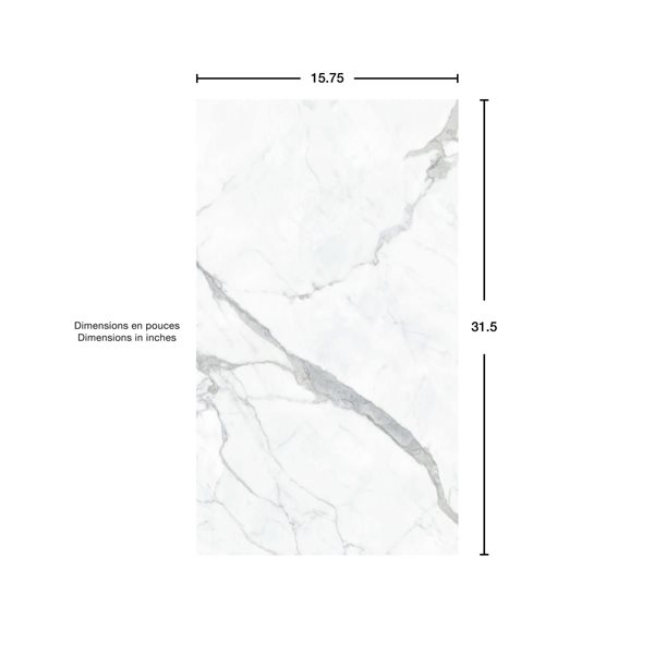 MAAX Manhattan 15.75 x 31.5-in Smooth Marble Light Grey Glue-up Shower Wall Tiles - 5/Pack