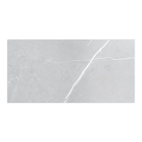 MAAX Manhattan 15.75 x 31.5-in Smooth Marble Light Grey Glue-up Shower Wall Tiles - 5/Pack