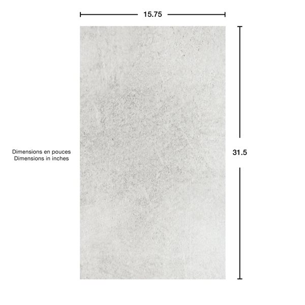 MAAX Manhattan 15.75 x 31.5-in- Glue-up Shower Wall Tiles - Concrete Gray - 5/Pack