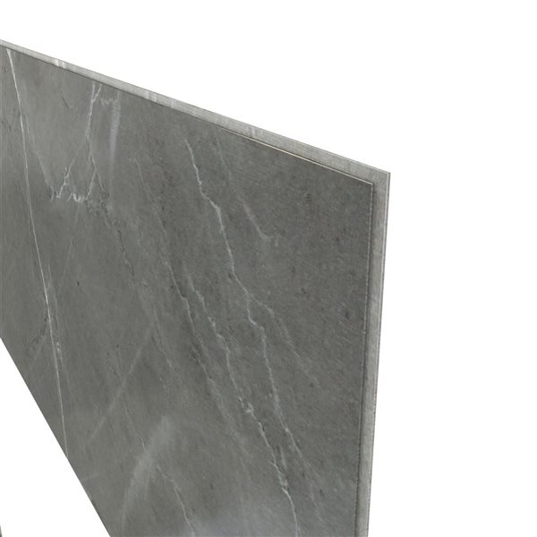 MAAX Manhattan 15.75 x 31.5-in Smooth Marble Dark Gray Glue-up Shower Wall Tiles - 5/Pack