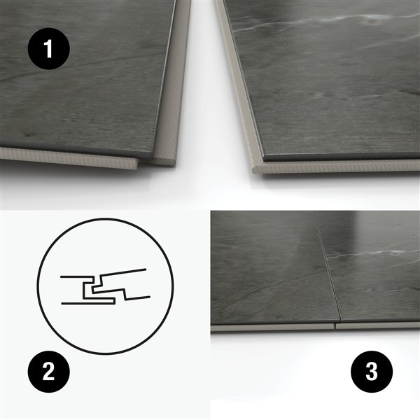 MAAX Manhattan 15.75 x 31.5-in Smooth Marble Dark Gray Glue-up Shower Wall Tiles - 5/Pack