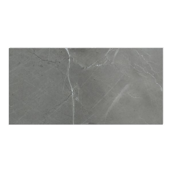 MAAX Manhattan 15.75 x 31.5-in Smooth Marble Dark Gray Glue-up Shower Wall Tiles - 5/Pack