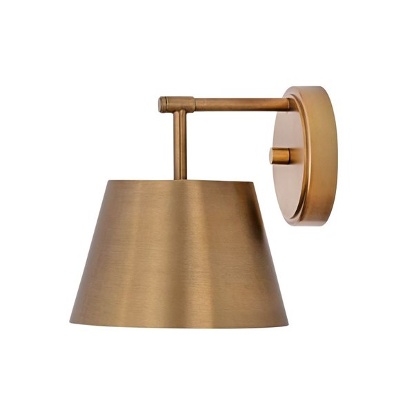 Z-Lite Lilly 8-in Rubbed Brass 1-Light Wall Sconce