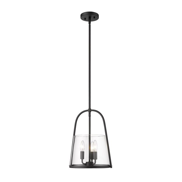 Z-Lite Archis Matte Black 3-Light Drum Pendant Light