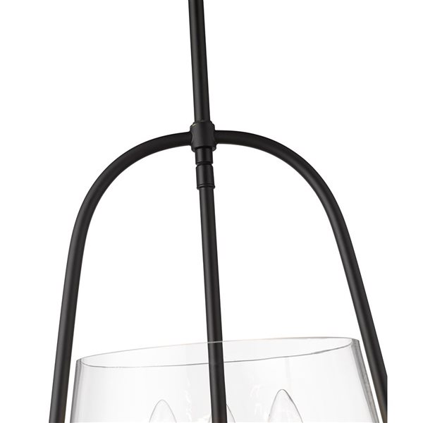 Z-Lite Archis Matte Black 3-Light Drum Pendant Light