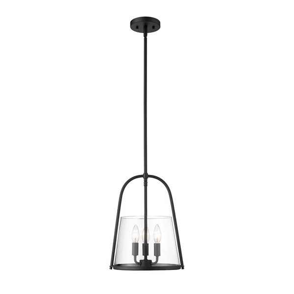 Z-Lite Archis Matte Black 3-Light Drum Pendant Light