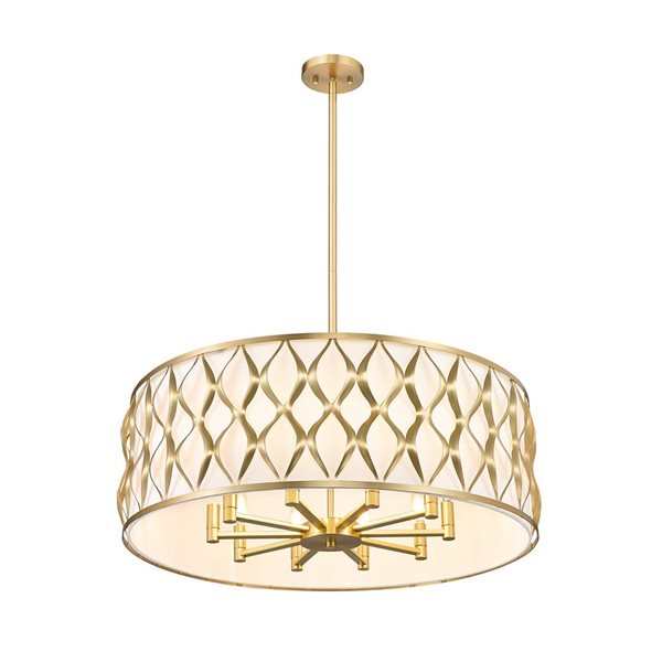 Z-Lite Harden Modern Gold 10-Light Drum Pendant Light