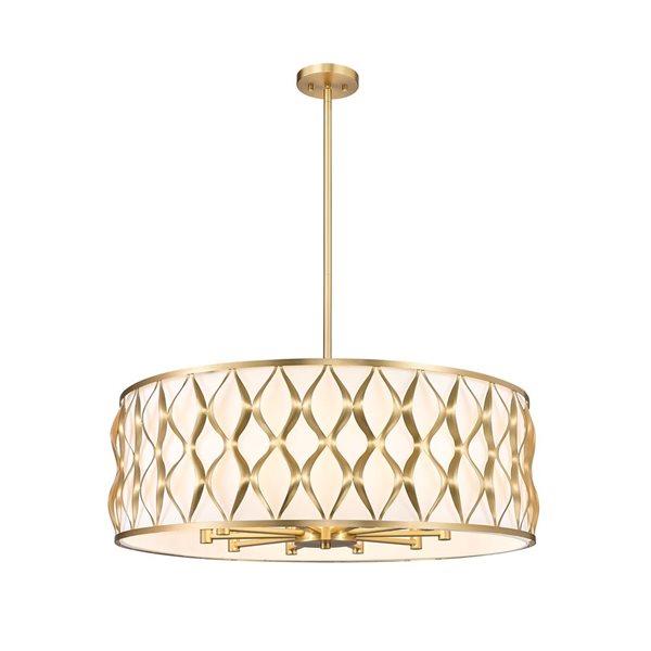 Z-Lite Harden Modern Gold 10-Light Drum Pendant Light