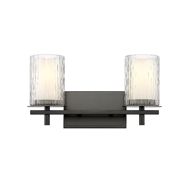 Z-Lite Grayson Matte Black 2-Light Vanity Light