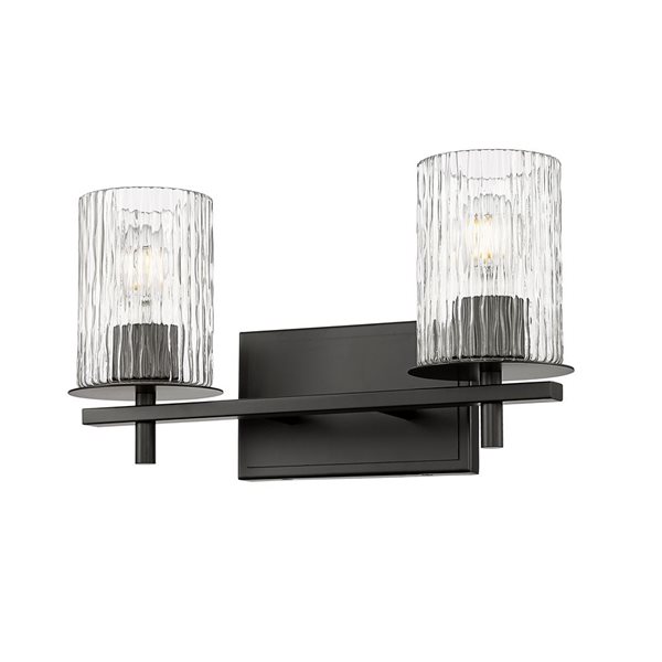 Z-Lite Grayson Matte Black 2-Light Vanity Light