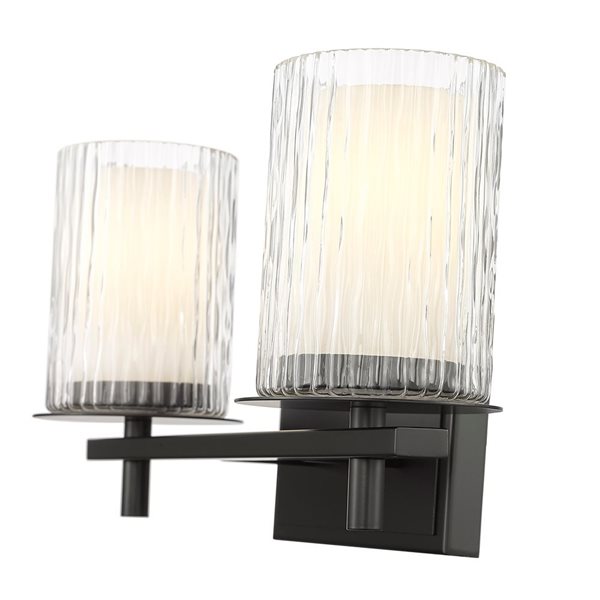 Z-Lite Grayson Matte Black 2-Light Vanity Light