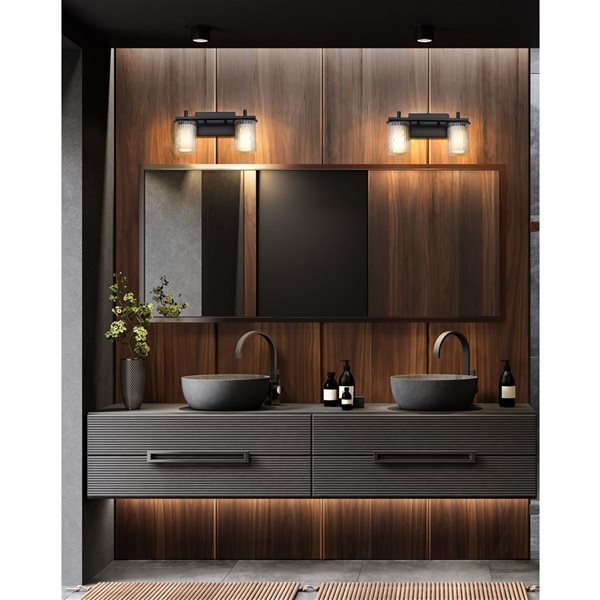 Z-Lite Grayson Matte Black 2-Light Vanity Light