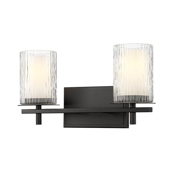 Z-Lite Grayson Matte Black 2-Light Vanity Light