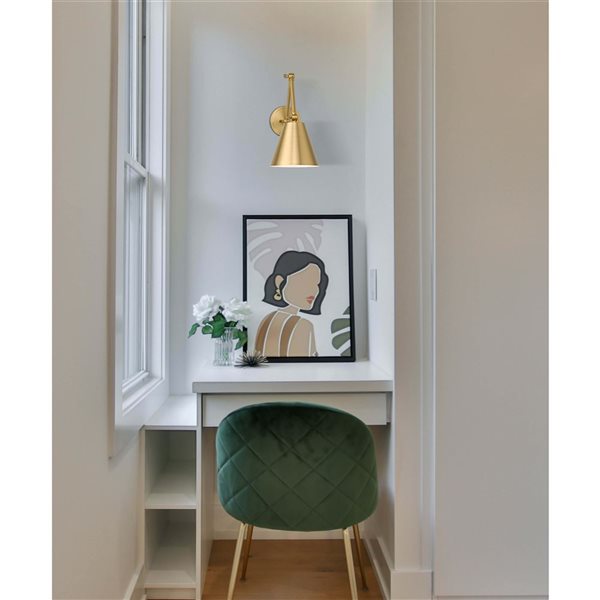 Z-Lite Regent 7.5-in Modern Gold 1-Light Wall Sconce