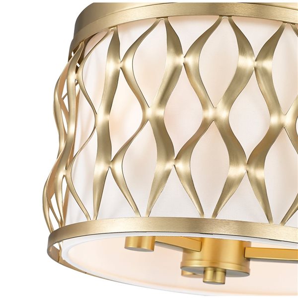 Z-Lite Harden 12.25-in Modern Gold 3-Light Flush Mount Light