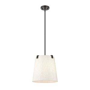 Z-Lite Weston Matte Black 3-Light Drum Pendant Light