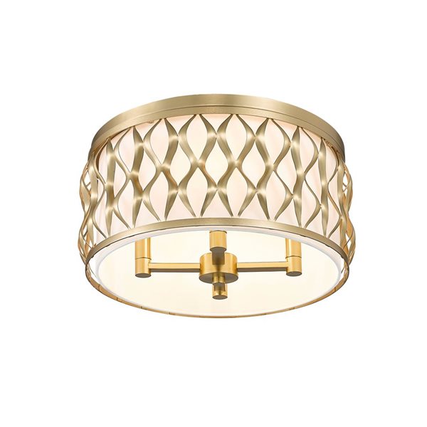 Z-Lite Harden 16.25-in Modern Gold 4-Light Flush Mount Light